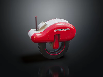 Modern Red and White Recyclable Tire with Sturdy Wheel Structure Design 3d model