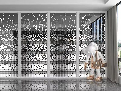 Modern Wall Paneling With Hollow Out Geometric Design For Interior Decoration Spaces 3d model