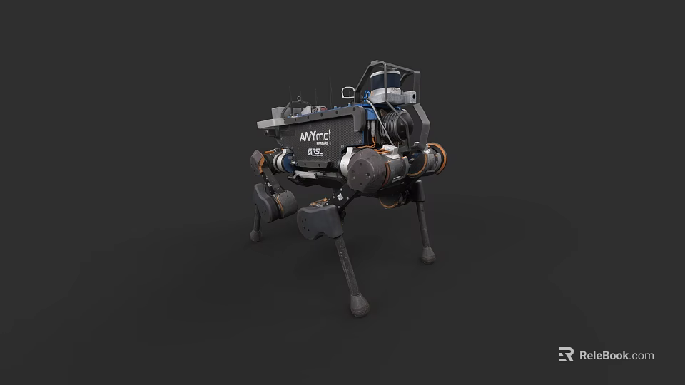 Advanced Industrial Equipment Quadruped Robot With Mechanical Legs And Wild Logo 3d model 