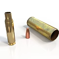 Weapon Bullet Components With Brass Casing Copper Head And Metal Shell