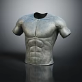 Gray Tactical Body Armor With Muscular Design Sleeveless And Reflective Surface