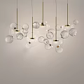 Modern Lighting Combinations With Transparent Glass Balls And Metal Brackets For Interior Design