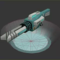Futuristic Weapon 3D Rendered With Blue White Tech Design And Glowing Base 3d model