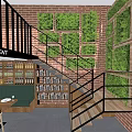 Industrial Style Restaurant Interior With Wooden Walls Brick Accents Hanging Lights And Dining Tables