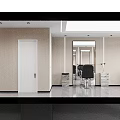 Modern Hair Salon Interior With Black Barber Chairs Large Mirrors And Decorative Artwork
