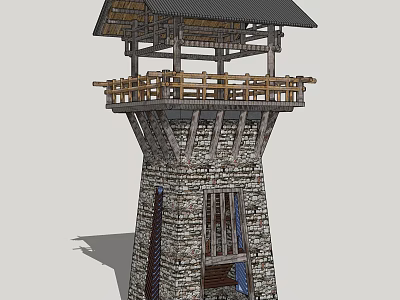 Chinese-style Watchtower Bouyei Landscape Tower 3d model