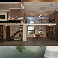 Modern Boutique Interior With Open Layout Wooden Shelves And Elegant Lighting