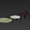 Modern Coffee Table Collection With Marble Tops And Metal Legs In Various Colors