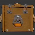 Vintage Wooden Crate With Metal Hardware Rope Handle And Lock