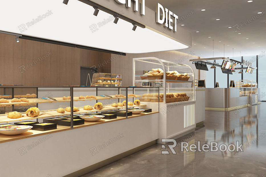 Modern bakery light food Nakajima service desk two model