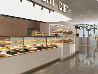 Modern bakery light food Nakajima service desk two 3d model