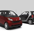 Black And Red Compact Small Cars Front And Rear View Design