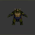 Game Movie Character Green Turtle Warrior With Muscular Build Spiked Shell And Armored Wristbands