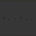 A Row of Decorative Bows with Diverse Designs on Gray Background and Floor Reflections