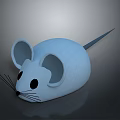Blue Cartoon Mouse Game And Movie Character With Big Ears Simple Design