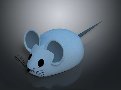 Blue Cartoon Mouse Game And Movie Character With Big Ears Simple Design 3d model