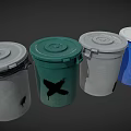 Colorful Trash Bins With Lids For Efficient Waste Disposal Equipment