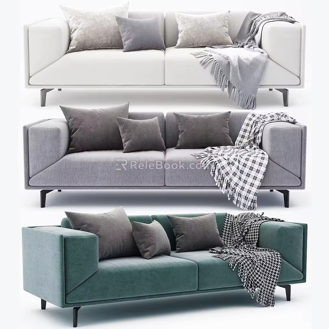 Nordic double sofa 3d model