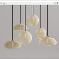 Minimalist Pendant Lights with Cream White Linen Shade and Round Design
