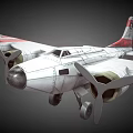 Passenger Aircraft In Red And White With Four Engines And Star Emblem On Wing