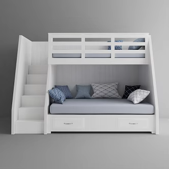 modern bed children's furniture 3d model
