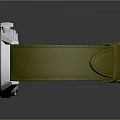 Stylish Watch Back Design With Silver Metal Case And Green Leather Strap