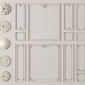 Ornate Plaster Moldings Featuring Various Decorative Patterns Classic And Modern Styles 3d model