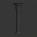 Classical Architectural Stone Column With Intricate Capital And Base Details