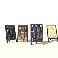 Four Garden Ornamental Menu Display Boards With Diverse Designs And Stands