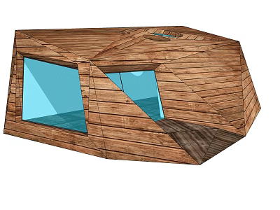 Modern Wooden House Campsite Camping Forest Outdoor Villa Patio Tree House Wooden House Box 3d model