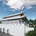 Chinese Style Gate Ancient Architecture Temple Gate 3d model