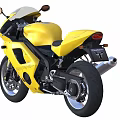 Yellow Sporty Motorcycle With Sleek Design Black Seat And Shiny Wheels