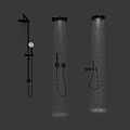 Modern Shower Head With Stainless Steel Design And Handheld Sprayer For Bathroom Use
