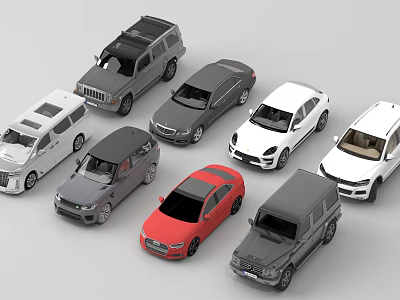 Various Types Of Cars Including SUV Sedan And Van In Multiple Colors 3d model