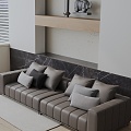 Modern three-seat sofa 3d model