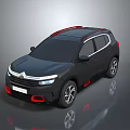 Black Modern SUV With Red Accents Roof Rails And Alloy Wheels Design