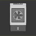 Modern Portable Air Cooler with White Gray Design and Control Panel Grille 3d model