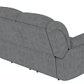 Comfortable Gray Fabric Two Seater Sofa With Armrests And Modern Design 3d model