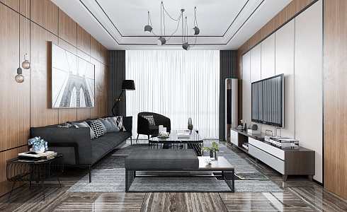 modern living room 3d model