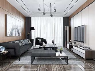 modern living room 3d model