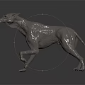 Fantasy Mythical Creature Metal Sculpture With Sharp Ears Long Snout And Lean Body