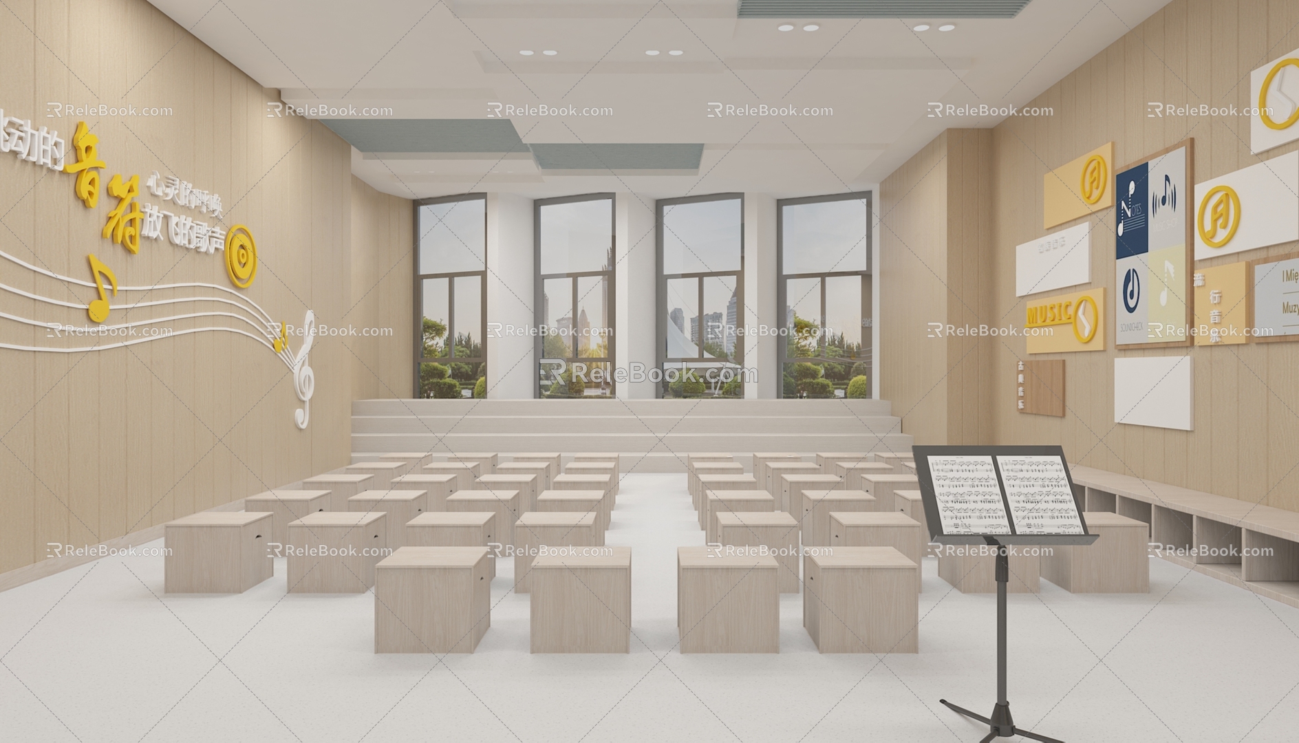 Modern Music Classroom Music 3d model