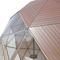 Premium Wooden Geodesic Garden Dome Shelter With Transparent Glass Panels For Backyard Horticulture Leisure