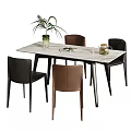 Dining table and chair 3d model