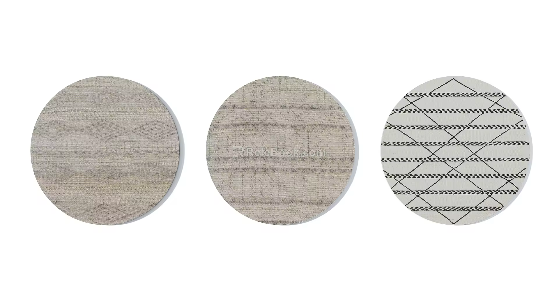 Modern Round Carpet Advanced Mika Solid Color Geometric Round Carpet Combination 3d model