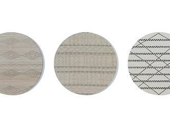 Modern Round Carpet Advanced Mika Solid Color Geometric Round Carpet Combination 3d model
