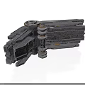 Elaborate Starship Metal Structure Design With Textured Components And Engine Modules 3d model