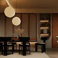 Elegant Modern Living Dining Room Interior With Leather Sofa And Marble Dining Table