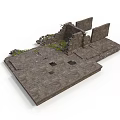Modern Outdoor Stone Decorative Wall And Slab Floor Design With Green Plants