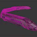 modern high-speed train light rail subway 3d model